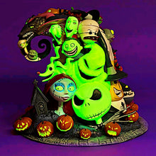 Load image into Gallery viewer, The Hamilton Collection Disney Tim Burton's The Nightmare Before Christmas 30 Years of Moonlight Mischief Sculpture Handcrafted and Hand-Painted with Glow in the Dark Plays 'Overture' by Composer Danny Elfman 12" W x 10" H" - RCE Global Solutions