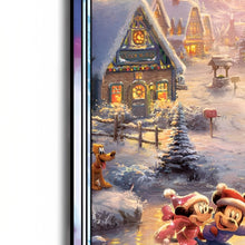 Load image into Gallery viewer, The Bradford Exchange Disney Mickey/Minnie Sweetheart Holiday The Perfect Pair Stained-Glass Suncatcher Collection Issue #2 by Thomas Kinkade 6"x7.5" - RCE Global Solutions