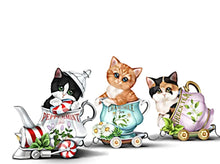 Load image into Gallery viewer, The Hamilton Collection Pep Purr Mint Tea Cute-Tea Express Cat Figurine Collection Issue #1 Handcrafted Hand Painted by Kayomi Harai 3.5-inches - RCE Global Solutions