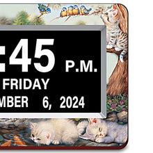 Load image into Gallery viewer, The Bradford Exchange Keep Time with Playful Kitties Easy-Read Digital Clock Featuring Adorable Kitten Art Handcrafted with LED Display USB Charging Port and Remote Control by Jurgen Scholz 9.5" W x 7" H - RCE Global Solutions