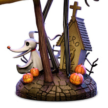 Load image into Gallery viewer, The Bradford Exchange Disney The Nightmare Before Christmas Jack Skellington and Zero Hand Sculpted Welcome Sign With Built In Solar Panel UV and Water Resistant 16"-Inches - RCE Global Solutions