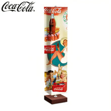 Load image into Gallery viewer, The Bradford Exchange COCA-COLA Floor Lamp Retro Summer Design Limited Edition Original Superior Quality Wrinkle-Resistant Fabric Shade Fun COCA-COLA Imagery on All Sides Sturdy Wood-Tone Base with Floor Pedal Switch Perfect Gift for COKE Fans 60-inches - RCE Global Solutions