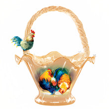 Load image into Gallery viewer, The Bradford Exchange Morning Glory Rooster Art Glass Bowl by Marcia Baldwin 7.5-inches - RCE Global Solutions
