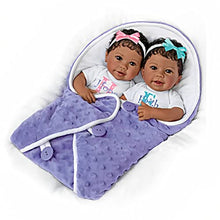 Load image into Gallery viewer, The Ashton - Drake Galleries Hope and Faith So Truly Real® Twin African American Black Baby Girl Doll Set Fully Poseable with Soft RealTouch® Vinyl Skin by Master Doll Artist Linda Murray 14"-Inches - RCE Global Solutions