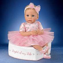Load image into Gallery viewer, The Ashton - Drake Galleries Light of My Life So Truly Real® Lifelike Baby Girl Doll with Light Up Skirt and Ottoman Set Weighted Poseable RealTouch® Vinyl Skin by Doll Artist Linda Murray 18-inches - RCE Global Solutions