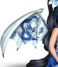 Load image into Gallery viewer, The Hamilton Collection Perfect Romance The Blue Willow Collection Issue #1 Hand Crafted & High Gloss Glaze with Genuine Swarovski Crystal Fairy Dragon Figurine by Jasmine Becket-Griffith 5.25-inches - RCE Global Solutions
