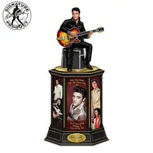 Load image into Gallery viewer, The Hamilton Collection Elvis Presley 'The Man, The Legend, The King' Tribute Tower Sculpture Collectible Illuminated Masterpiece with Full-Color Concert Portraits Special Love Song Tribute and Handcrafted Sculptural Likeness of Elvis Playing Guitar 10" - RCE Global Solutions