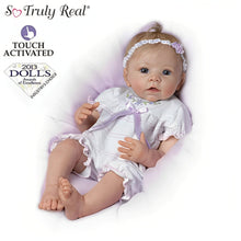 Load image into Gallery viewer, The Ashton-Drake Galleries Chloe's Look of Love Touch-Activated Lifelike Baby Doll RealTouch Vinyl with Baby Powder Scent Hand-Painted Features and Wispy Baby Hair Poseable from Sweet Touches Collection Issue #3 by Linda Murray 21-inches - RCE Global Solutions