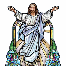 Load image into Gallery viewer, The Bradford Exchange With You Always Illuminated Stained-Glass Jesus Christ Sculpture 5"W X 8.25"H - RCE Global Solutions