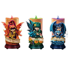 Load image into Gallery viewer, The Bradford Exchange The Elemental Enchantments Candle Collection Issue #2: 'Nature's Guardians' Candle Hand-Painted with LED Faux Flame by Jasmine Becket-Griffith 7-Inches - RCE Global Solutions