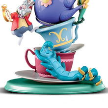 Load image into Gallery viewer, The Bradford Exchange Disney Alice in Wonderland Handmade Sculptural Mad Hatter's Tea Party Table Lamp With Appearing Disappeaing Cheshire Cat Shade 16"-Inches - RCE Global Solutions