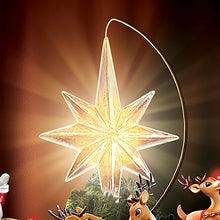 Load image into Gallery viewer, The Bradford Exchange Rudolph the Rednose Reindeer Christmas Tree Topper Rotates and Lights Up Santa and Sleigh Led by Rudolph and His Illuminated Nose with Glowing Star Holiday Decor 8.5"-inches - RCE Global Solutions