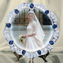 Load image into Gallery viewer, The Bradford Exchange A Royal Princess Plate Royal Wedding Collectors Plate Commemorating Prince William and Kate Middletons Unforgettable Union Triple-Fired Heirloom Porcelain Faux Sapphires Faux Diamonds Genuine Platinum Border Elegant Design 7.50" D - RCE Global Solutions