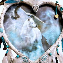 Load image into Gallery viewer, The Bradford Exchange Heartsong Lifelong Love and Partnership White Wolves Design True Hearts Dreamcatcher Collection Issue #4 by Carol Cavalaris 9.5-inches - RCE Global Solutions
