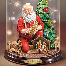 Load image into Gallery viewer, The Bradford Exchange Thomas Kinkade Joy To The World Santa Claus Christmas Tree Lantern Decoration With Lights and Voice Narration Telling The Nativity Story Hand Crafted 9"-Inches - RCE Global Solutions