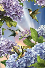 Load image into Gallery viewer, The Bradford Exchange Hummingbird Splendid Songbirds Suncatcher Collection Issue #3 A Symphony of Colorful Elegance for Your Windows Stained Glass Artistry by Dona Gelsinger 6" W x 7.5" H - RCE Global Solutions