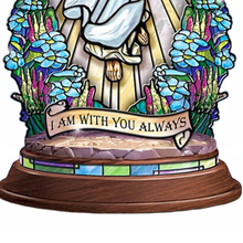 Load image into Gallery viewer, The Bradford Exchange With You Always Illuminated Stained-Glass Jesus Christ Sculpture 5"W X 8.25"H - RCE Global Solutions