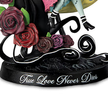 Load image into Gallery viewer, The Hamilton Collection The Nightmare Before Christmas True Love Never Dies Nightmare Disney Jack Skellington And Sally Moon Figurine by Tim Burton 6-inches