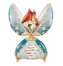 Load image into Gallery viewer, The Bradford Exchange Nature's Harmony Music Box Collection - Sunshine & Song Egg Music Box Issue #1 Handcrafted Heirloom Porcelain with 24K Gold Accents Songbirds by Peter Carl Faberge 6.5-Inches - RCE Global Solutions