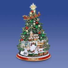 Load image into Gallery viewer, The Bradford Exchange Thomas Kinkade Studios “A Classic Christmas Tree” Tabletop Christmas Tree with Lights, Music & Motion Hand-Painted Holiday Village Christmas Décor 12.5-inches