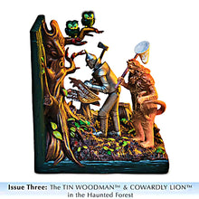Load image into Gallery viewer, The Bradford Exchange The Wizard Of Oz Illuminated Sculptural Bookend Collection Issue #3 Tin Woodman & Cowardly Lion Handcrafted & Hand-Painted Resin Display Piece 4.25-inches