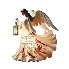 Load image into Gallery viewer, The Hamilton Collection Beautiful Memories Angel Figurine Memorial Decor with Illuminated Angel & Lantern Cardinal Artwork Guiding Light & Love Collection by Blake Jensen 7-Inches