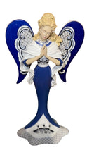 Load image into Gallery viewer, The Hamilton Collection Protection for a Peaceful Passage Figurine Angels of Blue Willow Collection Issue #3 Blue Willow Love Story Depiction and Masterfully Crafted Sculpture with Cobalt Blue Motif and High-Gloss Finish 7.25-inches - RCE Global Solutions