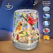 Load image into Gallery viewer, The Bradford Exchange Springtime Songbirds Sleep Sound Machine Multi-Color Nightlight & Sound Therapy with 24 Soothing Sounds Timer and Gentle Glow by Dona Gelsinger 6" H x 5" D - RCE Global Solutions
