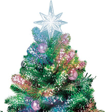 Load image into Gallery viewer, The Bradford Exchange Thomas Kinkade Holiday Sparkle Tabletop Christmas Tree Decoration Color Changing Fiber Optic Lights Illuminated Sculpted Village Star Topper Rotating Train 8 Melodies 18-Inches - RCE Global Solutions