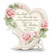Load image into Gallery viewer, The Bradford Exchange Roses in Heaven Mother Heirloom Porcelain Sculpture Heart Shaped Statue Tribute a Beloved Mother Remembrance Keepsake 22k Gold Accented Lettering Hand Painted Roses 6-inches - RCE Global Solutions
