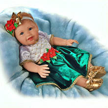 Load image into Gallery viewer, The Ashton-Drake Galleries My First Christmas Baby Doll Collection Issue #2: "Holly" Handcrafted Doll with Limbs Emerald Velvet Dress with Satin Yoke and Golden Faux Pearls and Keepsake Gold-Toned Ornament Picture Frame Realistic Design by Ping Lau 17" - RCE Global Solutions