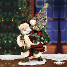 Load image into Gallery viewer, The Bradford Exchange Bringing Christmas Cheer Hand-Crafted Old-Fashioned Santa Figurine with Realistic Twinkling Eyes Fiber Optic Tree and Vintage Charm Christmas Decoration 18-inches - RCE Global Solutions
