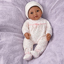 Load image into Gallery viewer, The Ashton-Drake Galleries Little Kiara Lifelike Realistic African American Black Baby Girl Doll with Hand Rooted Hair Fully Poseable Cuddly Bean Bag Body and Soft RealTouch® Vinyl Skin 10"-Inches - RCE Global Solutions