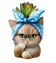 Load image into Gallery viewer, The Bradford Exchange Rosie And Big Boi Purr-fect Planters Sculpture Collection Issue #1 Purr fectly AdorableThe Cat tastic Succulent Hand Painted & Realistic Sculpture by Kayomi Harai 4.25-inches - RCE Global Solutions