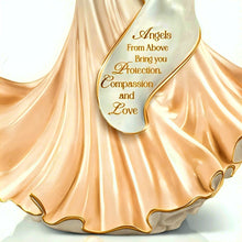 Load image into Gallery viewer, The Bradford Exchange ‘Guardian Angel Embrace’ Figurine Handcrafted and Hand-Painted with Golden Accents Glittered Winged Heart and Sentimental Sash 10.5-inches - RCE Global Solutions
