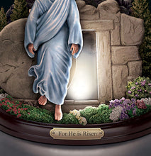 Load image into Gallery viewer, The Bradford Exchange Thomas Kinkade Studios He Is Risen Sculpture Jesus Christ's Resurrection Hand-painted & Handcrafted with Realistic Stone-like Texture Illuminated Decor 10-inches