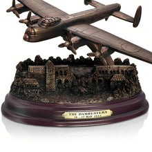 Load image into Gallery viewer, The Bradford Exchange "The Dambusters" WWII Aircraft Legends Sculpture Collection Limited Edition Handcrafted Resin Models with Polished Wooden Bases and Brass Plaques 80th Anniversary Commemorative Series 6.75" W x 5.5" H x 7.75" D - RCE Global Solutions