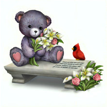Load image into Gallery viewer, The Hamilton Collection Faithful Fuzzies Forever in My Heart Figurine Issue #1 "A Love So Dear" Hand-Painted Bereavement Bear with Cardinal and Flowers Memorial Keepsake 3.5-inches - RCE Global Solutions