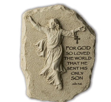 Load image into Gallery viewer, The Bradford Exchange Cornerstones of Faith Wall Decor Collection Issue #4: For God So Loved The World Religious Plaque with Biblical Inscription Ancient Stone Look Christian Wall Art 8.75-inches