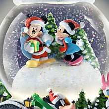Load image into Gallery viewer, The Bradford Exchange Disney Holiday Magic Musical Snowglobe with Lights and Swirling Snow Features 6 Sculpted Characters Plays 8 Holiday Songs Handcrafted Collectible Christmas Decor 8-inches - RCE Global Solutions