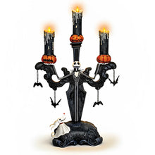 Load image into Gallery viewer, The Bradford Exchange Disney Tim Burton's The Nightmare Before Christmas Flameless Candelabra Collection - Jack Skellington Issue #1 LED Candles 11-inches - RCE Global Solutions