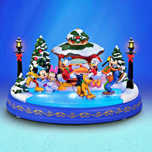 Load image into Gallery viewer, The Bradford Exchange Disney Christmas Cove Sculpture Mickey & Friends The Holidays Are Magic Illuminated Musical Christmas Decoration 6.25-inches