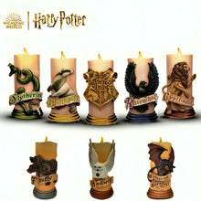 Load image into Gallery viewer, The Bradford Exchange HARRY POTTER HOGWARTS House Flameless Candle Collection Issue: 'FLUFFY' Sculpted LED Candle with Remote Control and Badger Crest 7-Inches