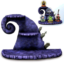Load image into Gallery viewer, The Bradford Exchange Disney Tim Burton's The Nightmare Before Christmas Glitter Globe Collection Issue #3: Spiral Hill Display Hand-Painted with Floating Shelves for Displaying Miniature Glitter Globes 7.5-inches - RCE Global Solutions
