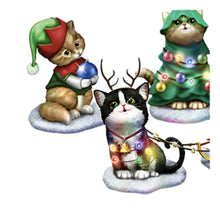 Load image into Gallery viewer, The Bradford Exchange Purr-fect Medleys Figurine Collection Issue #2 Deck The Paws Cat Figurine with Festive Lighting & Plays Melody Christmas Decorations by Kayomi Harai 5-Inches - RCE Global Solutions