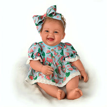 Load image into Gallery viewer, The Ashton-Drake Galleries Sweet Summer Smiles Baby Doll Handcrafted Realistic Doll with RealTouch® Vinyl Skin Hand-Rooted Hair Weighted Cloth Body and Watermelon-Print Outfit from Sweet Summer Memories Annual Collection by Ping Lau 16.5" - RCE Global Solutions