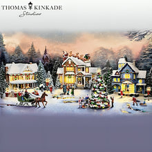 Load image into Gallery viewer, The Bradford Exchange Jingle Bells Thomas Kinkade Sounds of The Season Village Collection Issue #2 Hawthorne Village Division with LED Lights and Melodies Handcrafted Holiday Village Christmas Decoration and Includes FREE Family Figurines - RCE Global Solutions