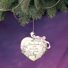 Load image into Gallery viewer, The Bradford Exchange Heart Ornament Grandmother Heirloom Porcelain® Scripted Sentiment Colorful Enameled Flowers with Faux Gems and 22K Gold Accents 3-inches - RCE Global Solutions