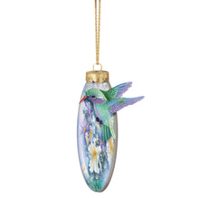 Load image into Gallery viewer, The Bradford Exchange Lena Liu Spirit of The Season Hummingbird Ornament Collection Issue #1 Set of 2 Christmas Decoration 3D Glass Sculptures 4-inches - RCE Global Solutions