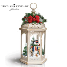 Load image into Gallery viewer, The Bradford Exchange Winter In A Wonderland Illuminated Sparkle Light Lantern with Snowman and Woodland Animals Victorian Christmas Decoration by Thomas Kinkade 17-Inches - RCE Global Solutions